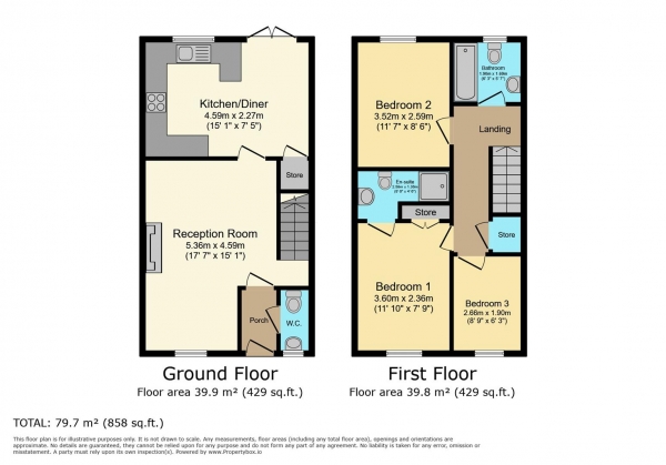 Floor Plan Image for 3 Bedroom Semi-Detached House for Sale in Clos Celyn, Barry