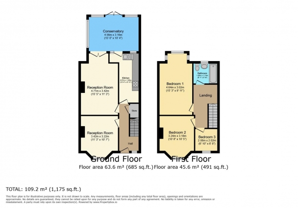 Floor Plan Image for 3 Bedroom Terraced House for Sale in Gladstone Road, Barry