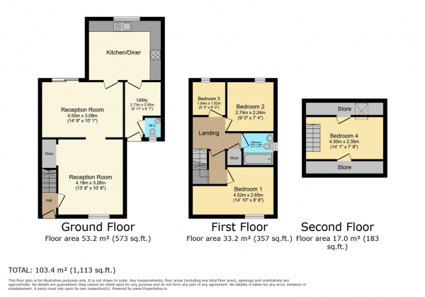 Floor Plan Image for 4 Bedroom Semi-Detached House for Sale in Enfield Drive, Barry