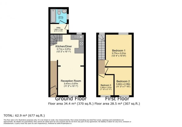 Floor Plan Image for 3 Bedroom Terraced House for Sale in Lee Road, Barry