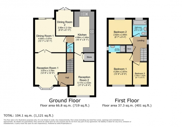 Floor Plan Image for 3 Bedroom Detached House for Sale in Powderham Drive, Cardiff