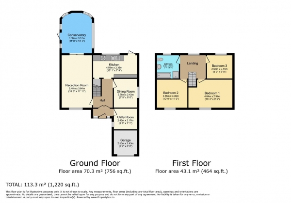 Floor Plan Image for 3 Bedroom Detached House for Sale in Uplands Crescent, Llandough, Penarth