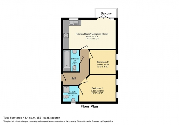 Floor Plan Image for 2 Bedroom Apartment for Sale in Neptune Road, Barry