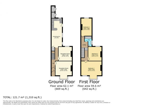 Floor Plan for 3 Bedroom Terraced House for Sale in Cardiff Road, Barry, CF63, 2NW - Guide Price &pound240,000