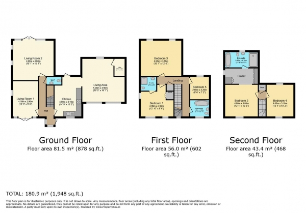 Floor Plan Image for 5 Bedroom Detached House for Sale in Clos Y Fulfran, Barry