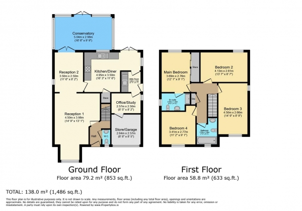 Floor Plan Image for 4 Bedroom Detached House for Sale in Cwrt Dyfed, Barry