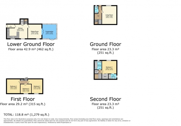 Floor Plan Image for 4 Bedroom Detached House for Sale in Afal Sur, Barry