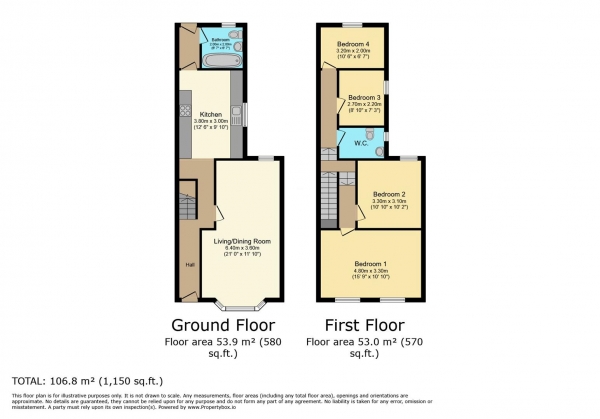 Floor Plan Image for 4 Bedroom Terraced House for Sale in Station Street, Barry