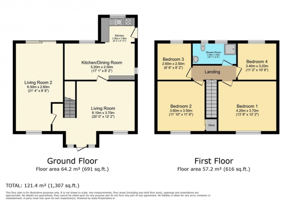 Floor Plan Image for 4 Bedroom Semi-Detached House for Sale in Charlotte Square, Cardiff