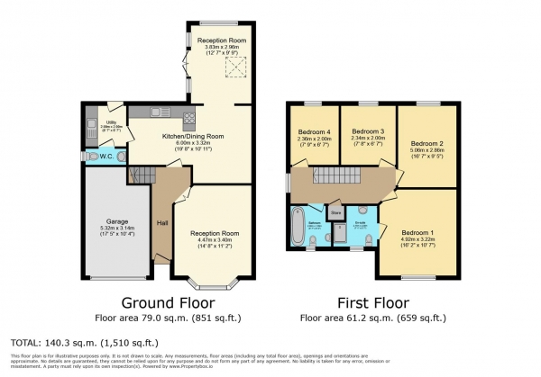 Floor Plan Image for 4 Bedroom Detached House for Sale in Llys Y Coed, Barry