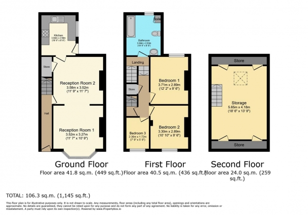 Floor Plan Image for 3 Bedroom Terraced House for Sale in Trinity Street, Barry