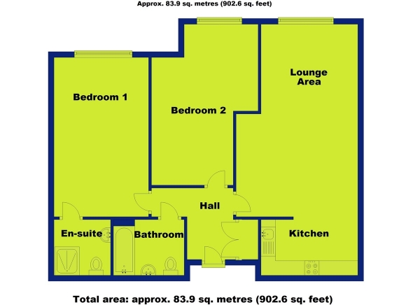 Floor Plan Image for 2 Bedroom Apartment for Sale in Bridgford Point, Scarrington Road, West Bridgford