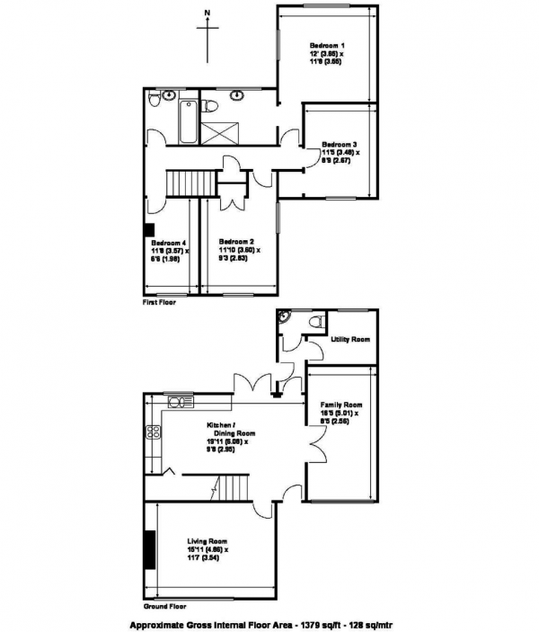 Floor Plan Image for 4 Bedroom Semi-Detached House for Sale in Magdalen Close, Byfleet