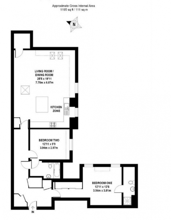 Floor Plan Image for 2 Bedroom Apartment for Sale in Maybury Place, Woking