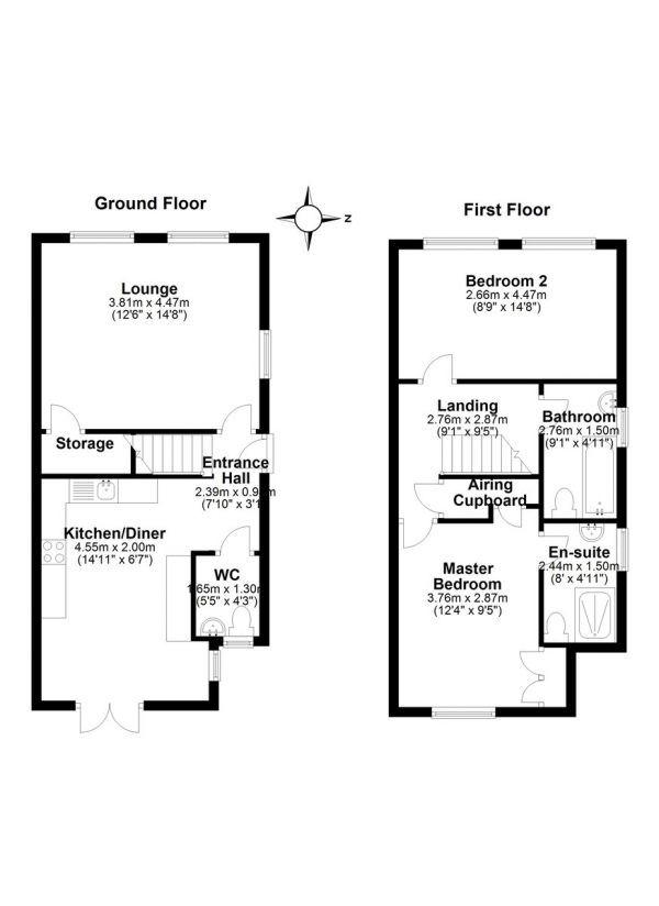 Floor Plan Image for 2 Bedroom Cottage to Rent in Coldharbour Road, Pyrford