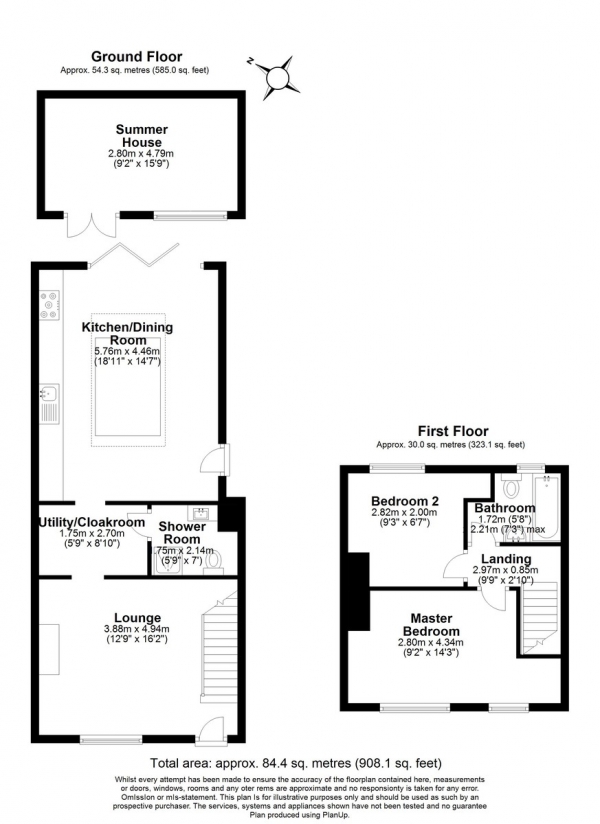 Floor Plan Image for 2 Bedroom Terraced House for Sale in Eden Grove Road, Byfleet