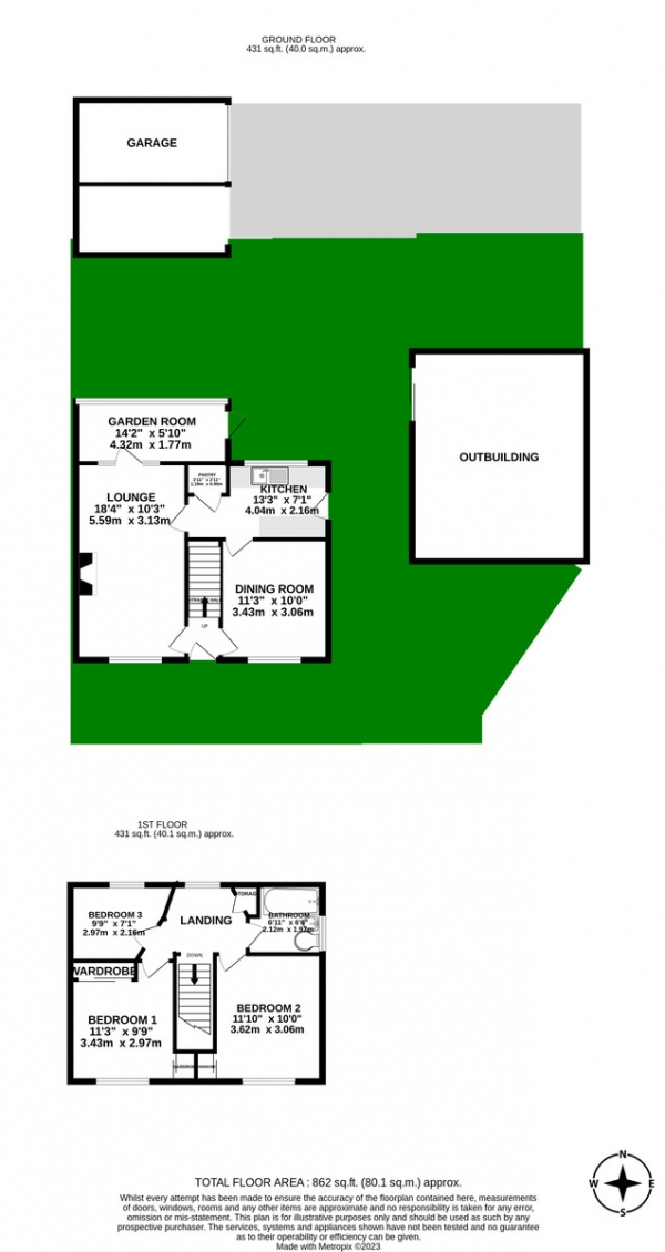 Floor Plan Image for 3 Bedroom Semi-Detached House for Sale in East Hill, Woking