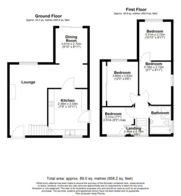 Floor Plan Image for 3 Bedroom Semi-Detached House for Sale in Sanway Road, Byfleet