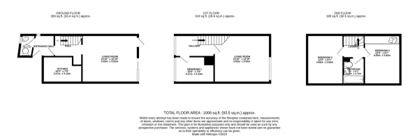 Floor Plan Image for 3 Bedroom End of Terrace House for Sale in Weymede, Byfleet