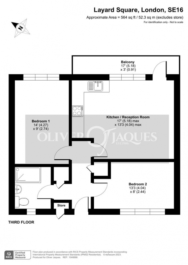 Floor Plan Image for 2 Bedroom Apartment for Sale in Layard Square, Bermondsey