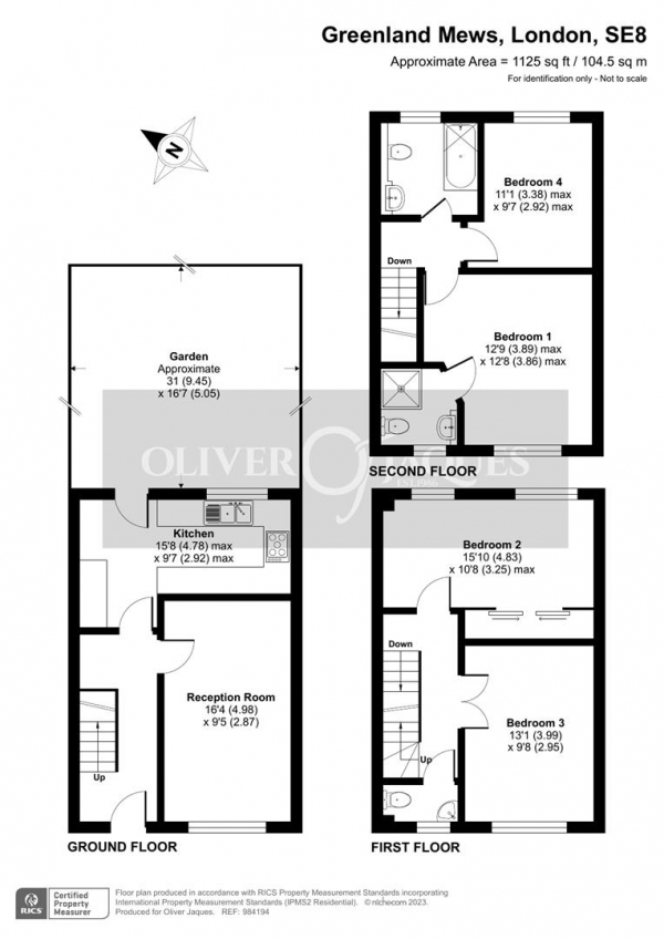 Floor Plan Image for 4 Bedroom Terraced House for Sale in Greenland Mews, Deptford