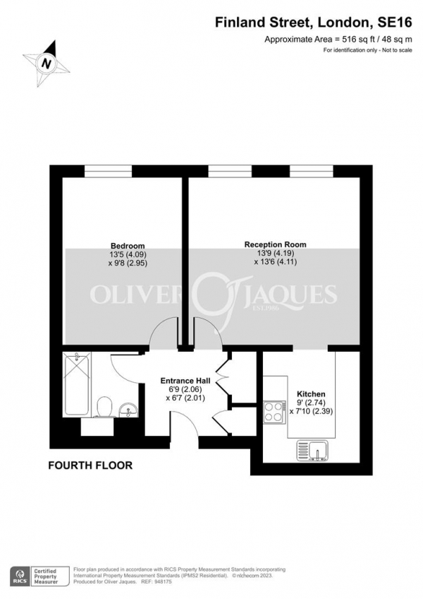 Floor Plan Image for 1 Bedroom Apartment for Sale in Finland Street, Surrey Quays