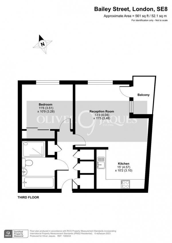 Floor Plan Image for 1 Bedroom Flat for Sale in Gothenburg Court, Bailey Street