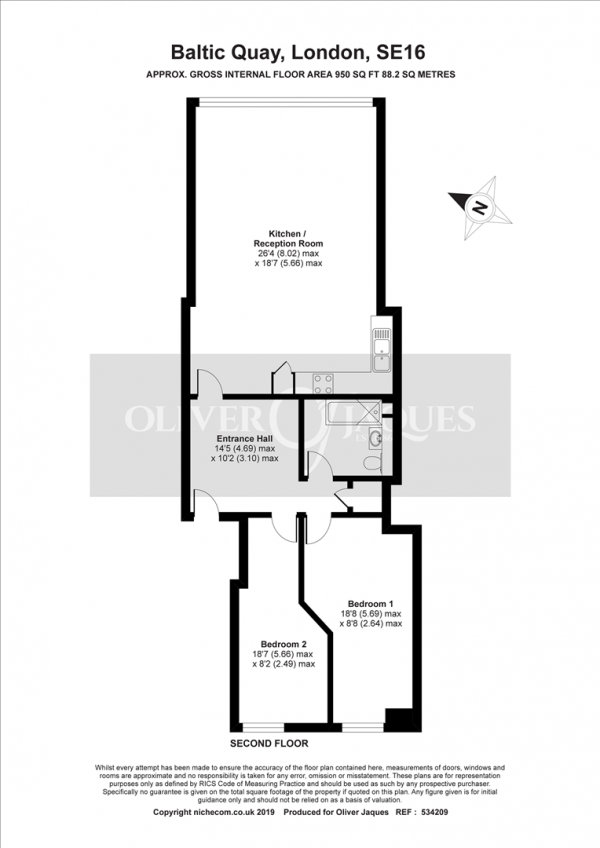 Floor Plan Image for 2 Bedroom Apartment for Sale in Baltic Quay, Surrey Quays