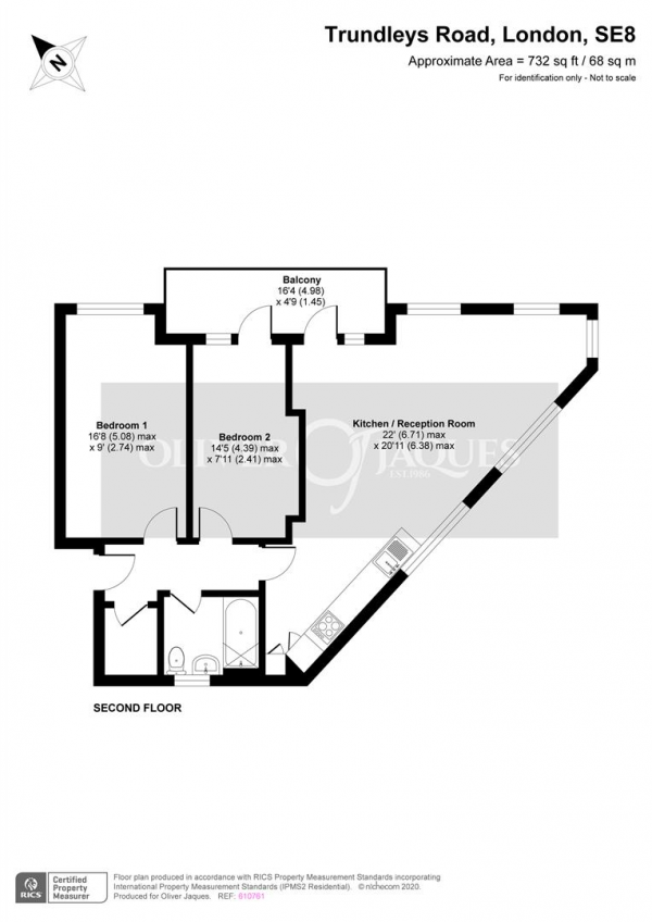 Floor Plan Image for 2 Bedroom Flat for Sale in Trundleys Road, Deptford