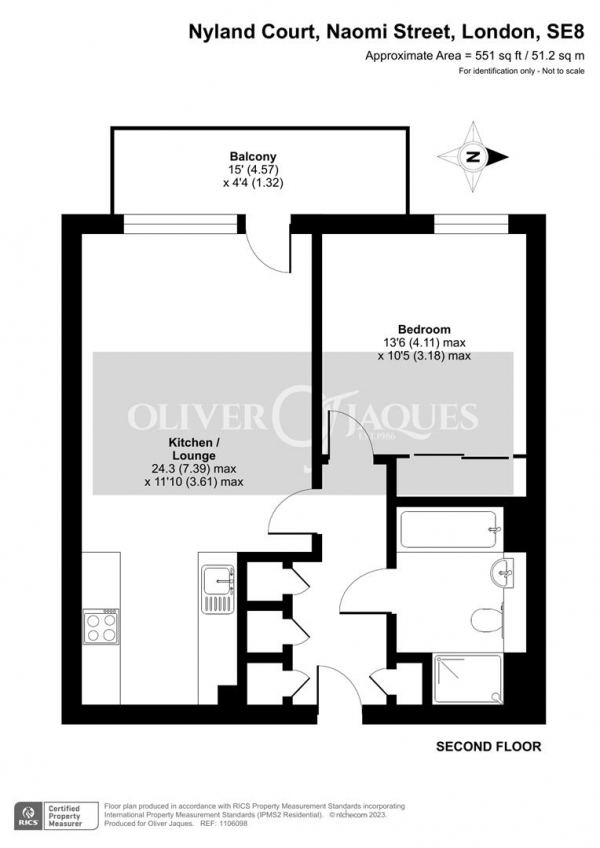 Floor Plan Image for 1 Bedroom Flat for Sale in Nyland Court, Naomi Street