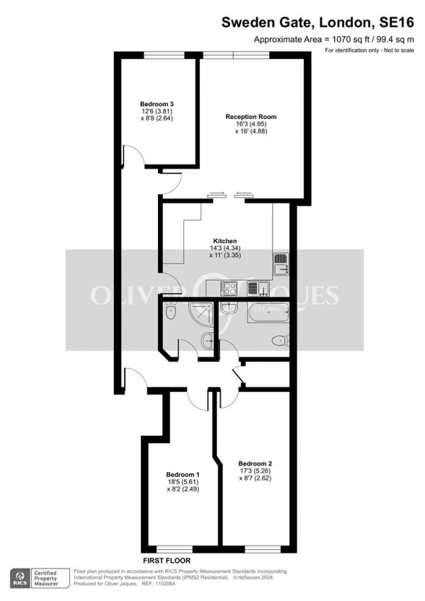 Floor Plan Image for 3 Bedroom Apartment for Sale in Baltic Quay, Surrey Quays