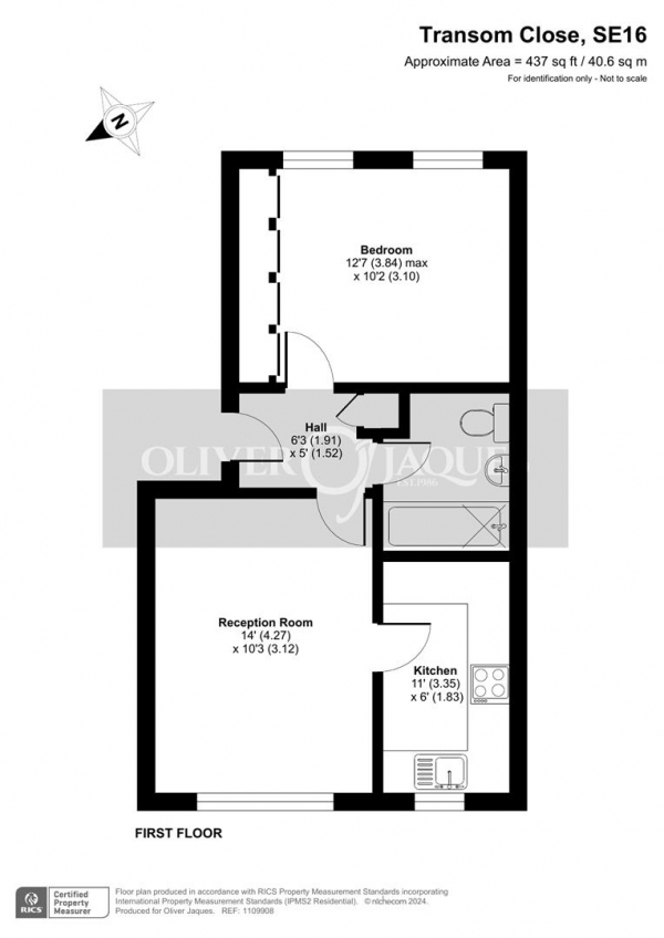 Floor Plan Image for 1 Bedroom Flat for Sale in Transom Close, Surrey Quays