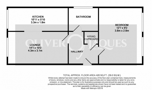 Floor Plan Image for 1 Bedroom Apartment to Rent in Dunnage Crescent, Surrey Quays