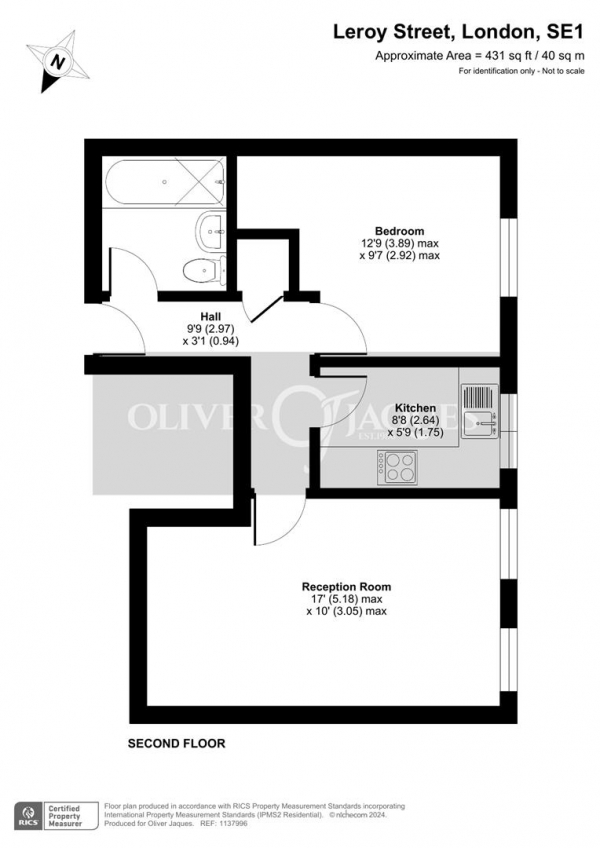 Floor Plan Image for 1 Bedroom Apartment for Sale in Leroy Street, Bermondsey