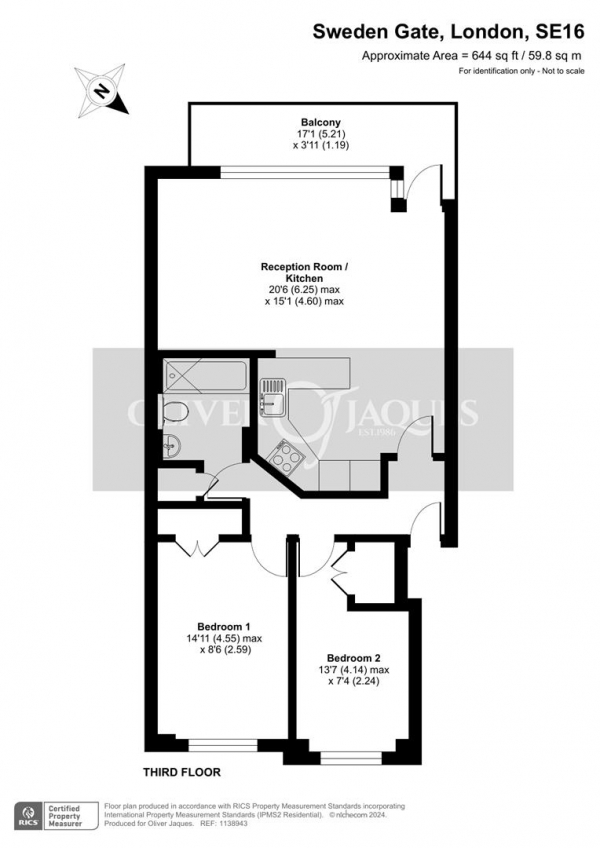 Floor Plan Image for 2 Bedroom Apartment for Sale in Baltic Quay, Sweeden Gate, London