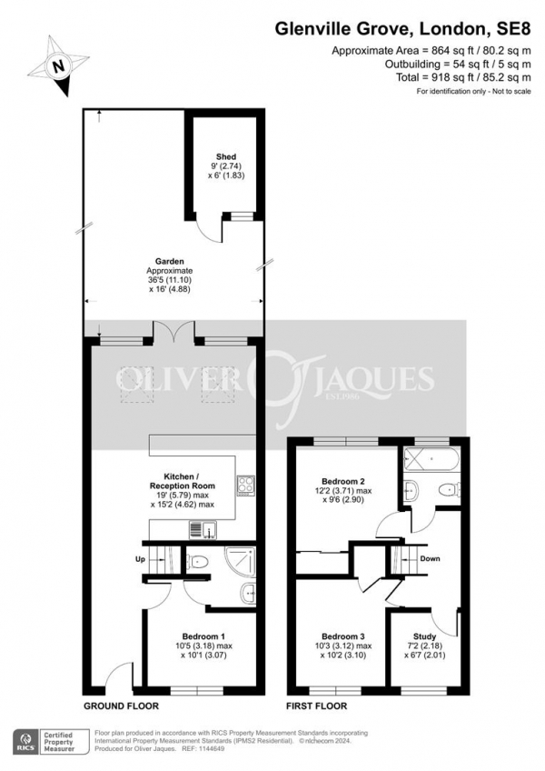 Floor Plan Image for 4 Bedroom Terraced House for Sale in Glenville Grove, Deptford