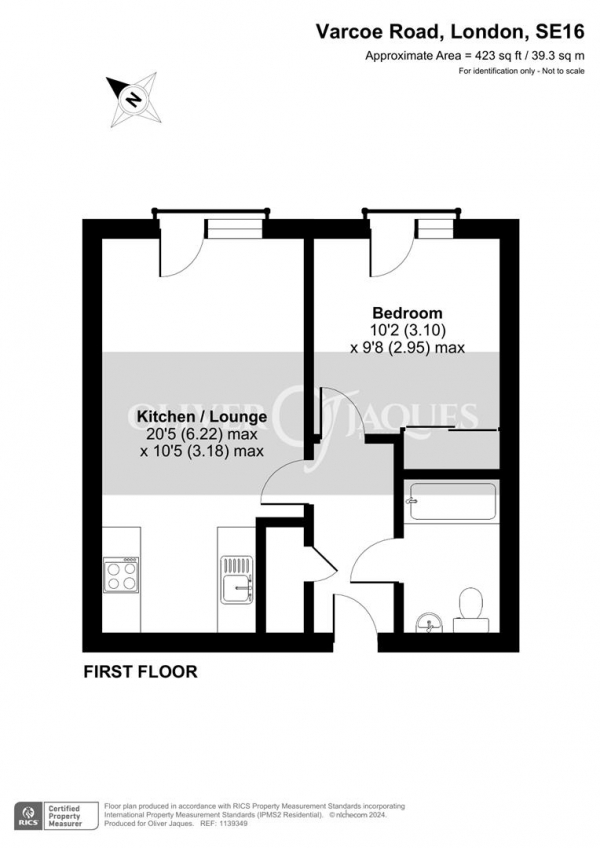 Floor Plan Image for 1 Bedroom Flat for Sale in 1 Varcoe Road, London