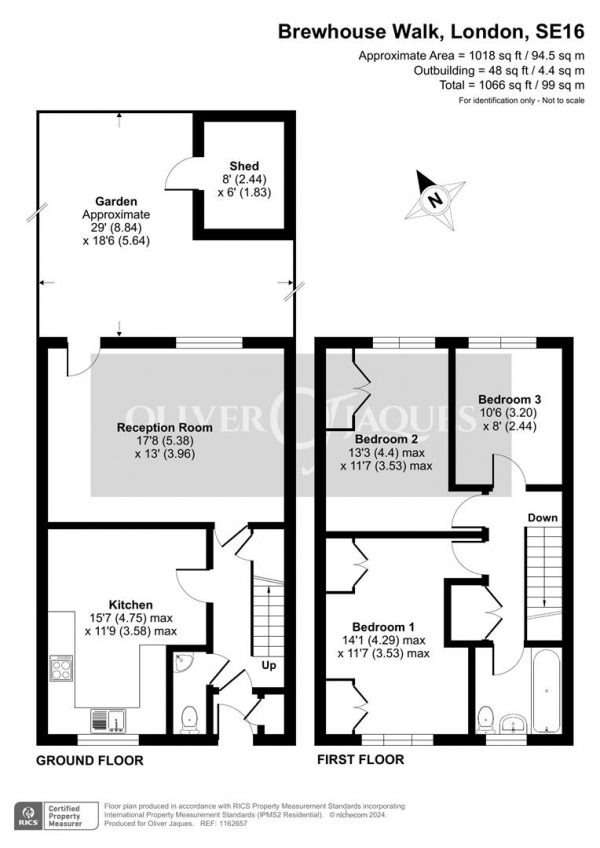 Floor Plan Image for 3 Bedroom Terraced House for Sale in Brewhouse Walk, Rotherhithe, London