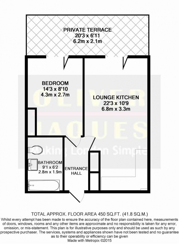 Floor Plan Image for 1 Bedroom Apartment to Rent in Whiting Way, Surrey Quays SE16