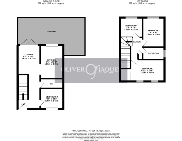 Floor Plan for 3 Bedroom Terraced House to Rent in Tarragon Close, New Cross SE14, SE14, 6DL - £669 pw | £2900 pcm