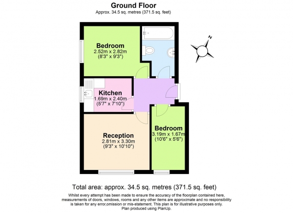 Floor Plan Image for 2 Bedroom Flat for Sale in Talfourd Road, Peckham, Peckham