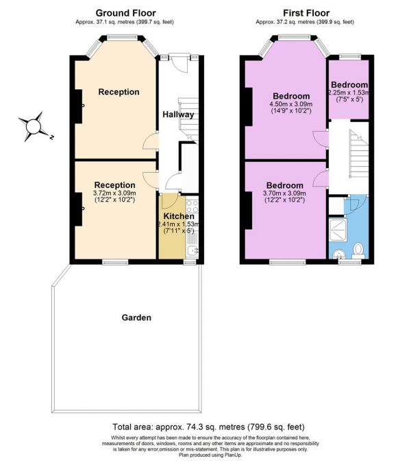 Floor Plan Image for 3 Bedroom End of Terrace House for Sale in Totterdown Street, London