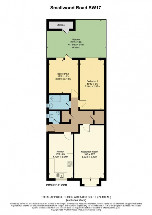 Floor Plan Image for 2 Bedroom Apartment for Sale in Smallwood Road, London