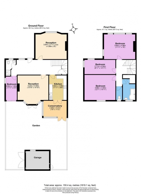 Floor Plan Image for 4 Bedroom Property to Rent in Ashbourne Road, Mitcham, Mitcham