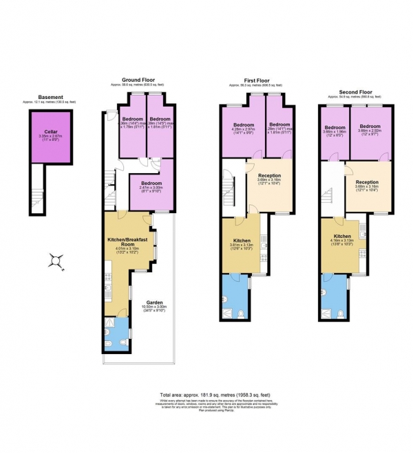 Floor Plan Image for 6 Bedroom Property for Sale in Dorset Road, Vauxhall, Vauxhall