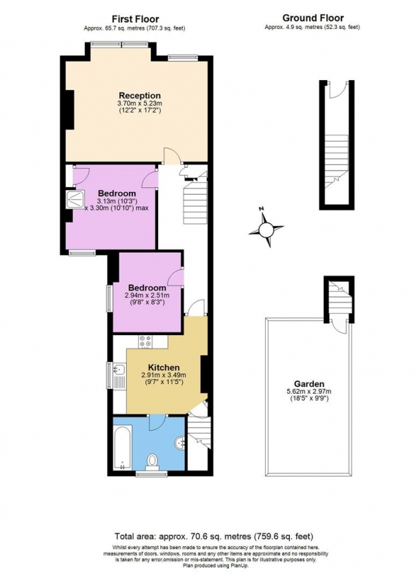 Floor Plan Image for 2 Bedroom Flat for Sale in Southcroft Road, Tooting, Tooting