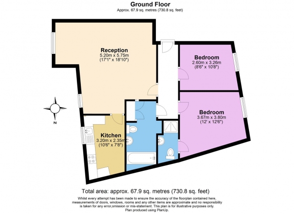 Floor Plan Image for 2 Bedroom Flat to Rent in Macmillan Way, London