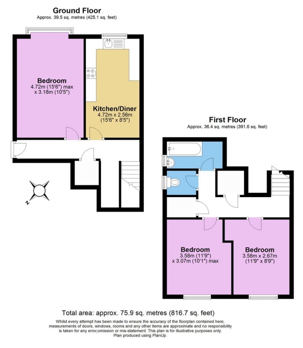 Floor Plan Image for 2 Bedroom Flat for Sale in Smallwood Road, Tooting, Tooting