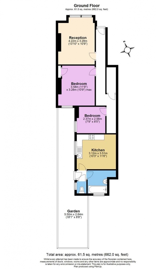 Floor Plan Image for 2 Bedroom Flat for Sale in Southcroft Road, Tooting, Tooting