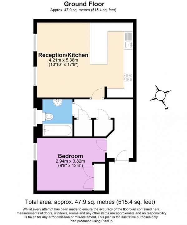 Floor Plan Image for 1 Bedroom Flat for Sale in Garratt Lane, London